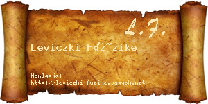 Leviczki Füzike névjegykártya